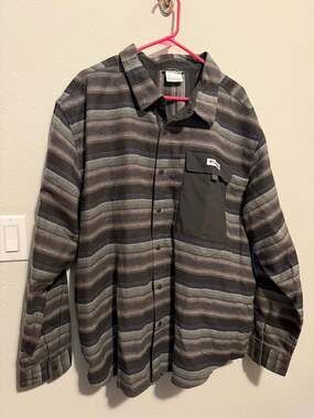 NWT Columbia Men's PFG Uncharted Over Shirt Shark Twilights Stripe Size 3X